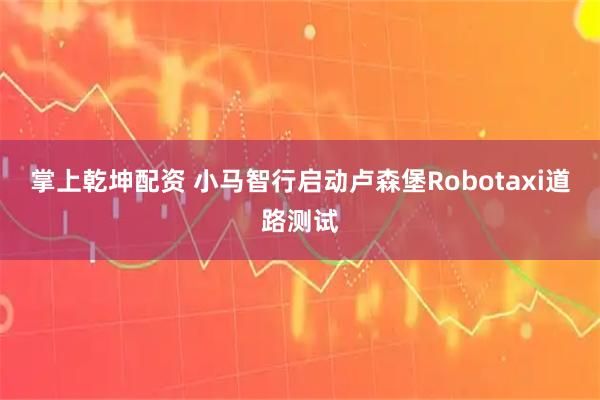 掌上乾坤配资 小马智行启动卢森堡Robotaxi道路测试