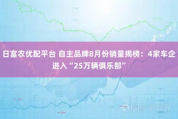 日富农优配平台 自主品牌8月份销量揭榜：4家车企进入“25万辆俱乐部”
